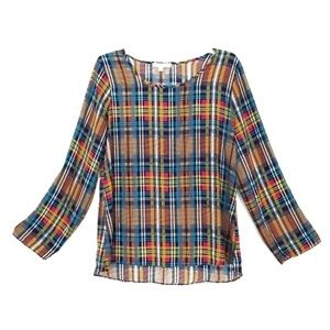 Moa Moa women's checkered print shell top size S